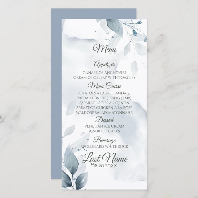 Elegant Dusty Blue Foliage  (Front/Back)