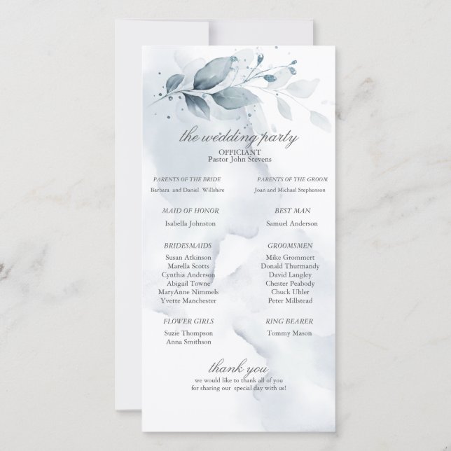 Elegant Dusty Blue Foliage2  (Back)