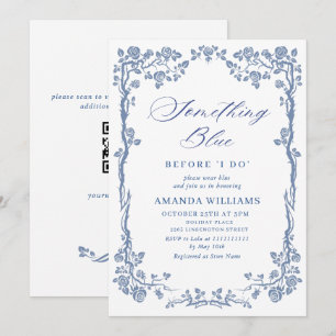 Elegant Dusty Blue French Garden BRIDAL SHOWER Invitation