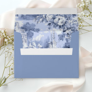 Elegant Dusty Blue French Garden Wedding Flowers Envelope