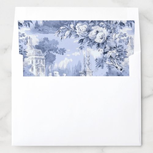 Elegant Dusty Blue French Garden Wedding Flowers Envelope Liner