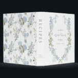 Elegant Dusty Blue Garden Bridal Shower Recipe 3 Ring Binder<br><div class="desc">For the bride who believes that a well-loved recipe is as timeless as a marriage built on intention, this bridal shower recipe binder is more than just a keepsake—it’s the beginning of her legacy. Wrapped in a refined dusty blue floral crest and personalized with her shower details, this piece invites...</div>