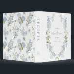 Elegant Dusty Blue Garden Bridal Shower Recipe 3 Ring Binder<br><div class="desc">For the bride who believes that a well-loved recipe is as timeless as a marriage built on intention, this bridal shower recipe binder is more than just a keepsake—it’s the beginning of her legacy. Wrapped in a refined dusty blue floral crest and personalized with her shower details, this piece invites...</div>