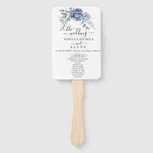 Elegant Dusty Blue Greenery Wedding Supplies Hand Fan