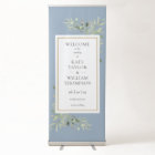 Elegant Dusty Blue Greenery Wedding Welcome