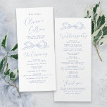 Elegant Dusty Blue Hand Drawn Bow Wedding Program<br><div class="desc">Elegant wedding program features hand drawn ribbon bow with modern handwritten script fonts in dusty blue,  clean and simple. Great for modern romantic wedding,  unique fun whimsical wedding,  elegant casual wedding.  
See all the matching pieces in the collection.</div>