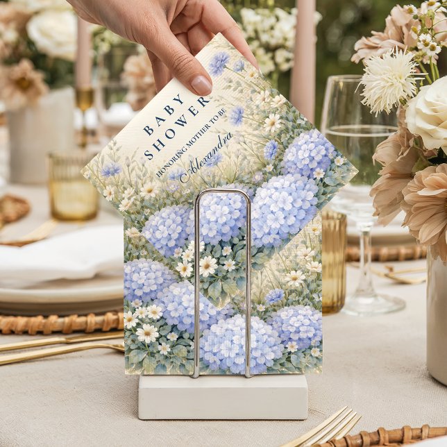 Elegant Dusty Blue Hydrangea Garden Baby Shower Napkins (Creator Uploaded)