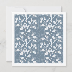 Elegant Dusty Blue Leaf Botanical Silhouette Art Note Card