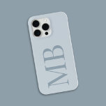 Elegant Dusty Blue Minimalist Initial Monogram iPhone 15 Pro Max Case<br><div class="desc">Elegant Dusty Blue Minimalist Initial Monogram iPhone Case</div>