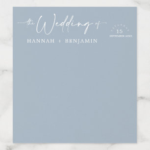 Elegant Dusty Blue Modern Minimal Wedding Arch Envelope Liner