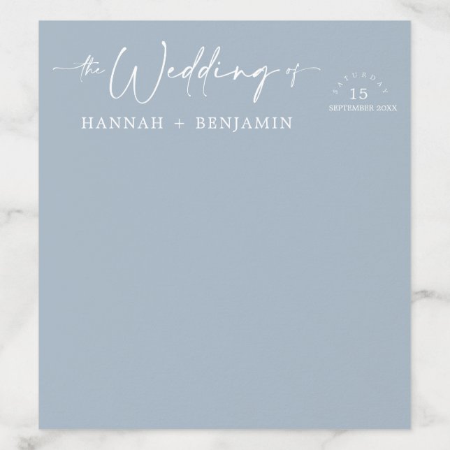 Elegant Dusty Blue Modern Minimal Wedding Arch Envelope Liner (Design)