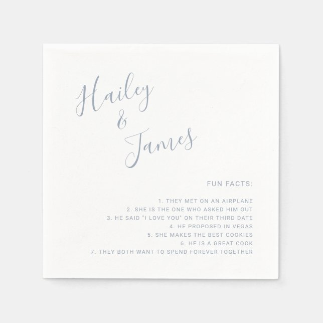 Elegant Dusty Blue Modern Wedding Napkins (Front)
