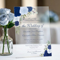 Elegant Dusty Blue & Navy Roses Formal Wedding
