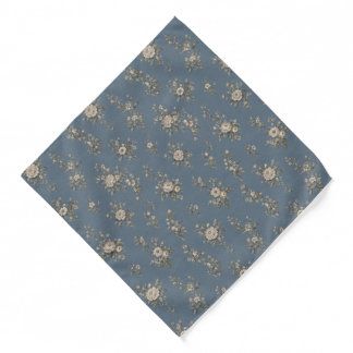 Elegant Dusty Blue Old Money Botanical Garden Bandana