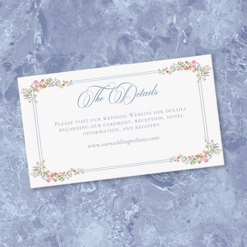 Elegant Dusty Blue Pastel Wildflower Crest Wedding