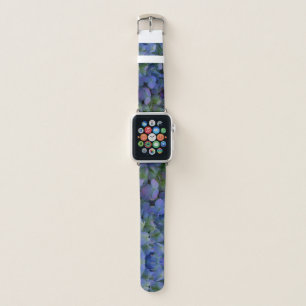 Elegant dusty blue purple floral apple watch band