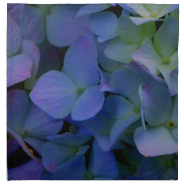 Elegant dusty blue purple floral cloth napkin (Front)