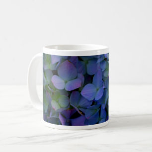 Elegant dusty blue purple floral coffee mug