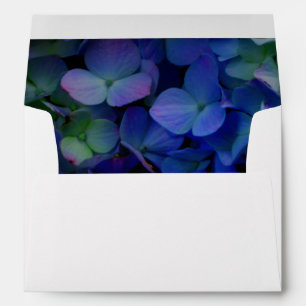 Elegant dusty blue purple floral envelope