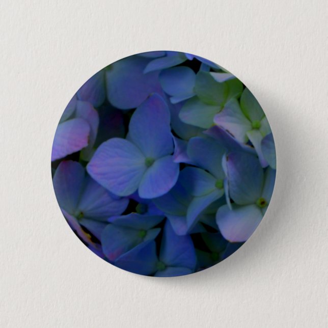 Elegant dusty blue purple floral pinback button (Front)