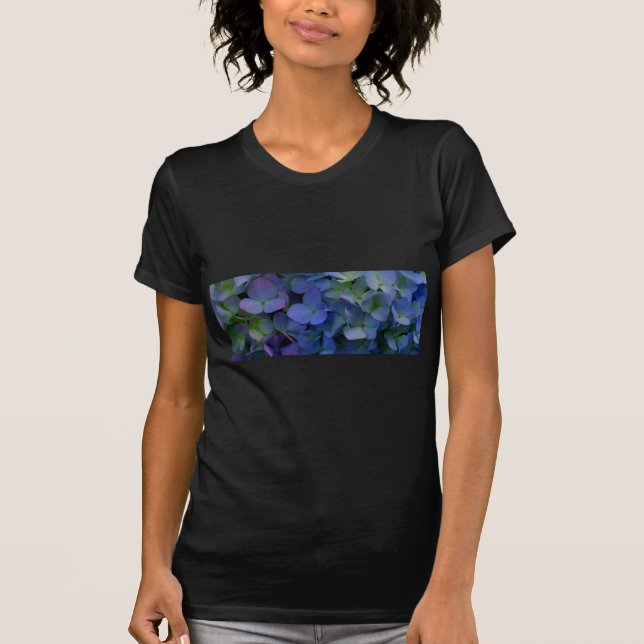 Elegant dusty blue purple floral T-Shirt (Front)