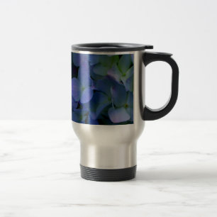 Elegant dusty blue purple floral travel mug