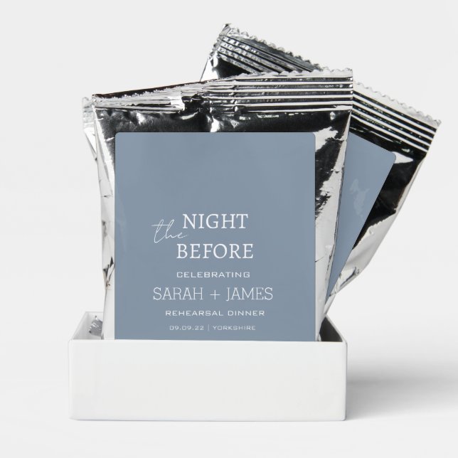 Elegant Dusty Blue Rehearsal Dinner Wedding Party  Coffee Drink Mix (Pair)