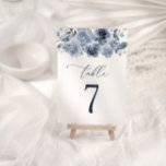 Elegant Dusty Blue Roses Wedding Table Number<br><div class="desc">Indulge in the poetic beauty of our item, where love blossoms in every delicate detail. This visual masterpiece unfolds with a serene and sophisticated palette, adorned with the tender charm of dusty blue roses that evoke a sense of timeless romance. The soft and elegant hues of dusty blue infuse every...</div>