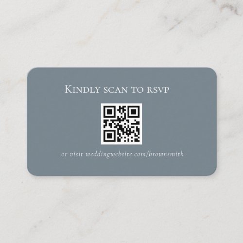 Elegant Dusty Blue Scan to RSVP enclosure cards