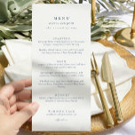 Elegant dusty Blue Script Double Side Wedding  Menu<br><div class="desc">Elegant black and white Script Wedding Menu Double Sided with back message on the card</div>
