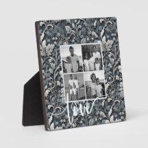 Elegant dusty blue silver white gray floral photo