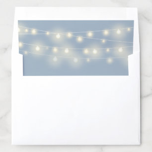 Elegant Dusty Blue String Lights Envelope Liner