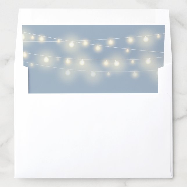 Elegant Dusty Blue String Lights Envelope Liner (In Envelope)