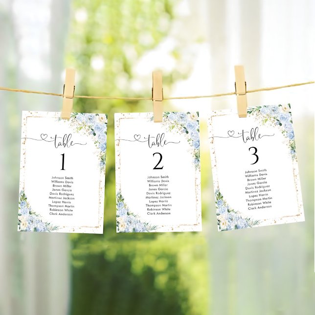 Elegant Dusty Blue Table Number Seating Chart (Creator Uploaded)