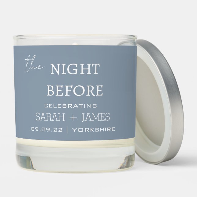 Elegant Dusty Blue the Night Before Wedding  Scented Candle (Lid)