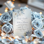 Elegant Dusty Blue Watercolor Boho Floral Wedding  Invitation<br><div class="desc">Modern Elegant Dusty Blue Watercolor Boho Floral Wedding Invitation</div>