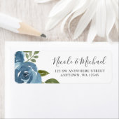 Elegant Dusty Blue Watercolor Floral Label (Insitu)