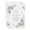 Elegant Dusty Blue Watercolor Greenery Wedding