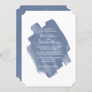 Elegant Dusty Blue Watercolor Wedding Invitations
