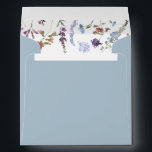 Elegant Dusty Blue Watercolor Wildflower Square Envelope<br><div class="desc">Looking for a modern and elegant bridal shower envelope? Look no further than this stunning Dusty Blue Watercolor Wildflower Square Envelope. Featuring gorgeous watercolor floral artwork in shades of warm neutral shades of dusty blue, Iilac, lavender & purple inside back flap and return address on back of envelope. This envelope...</div>