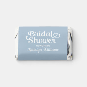 Elegant Dusty Blue Wedding Bridal Shower Hershey's Miniatures