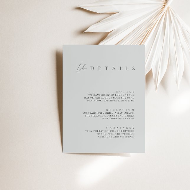Elegant Dusty Blue Wedding Details Enclosure Card (Creator Uploaded)