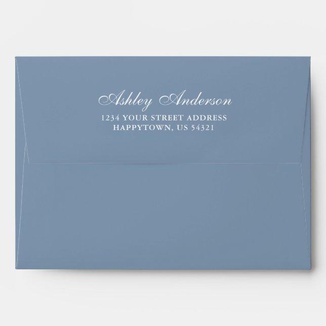 Elegant Dusty Blue Wedding Envelope (Back (Top Flap))
