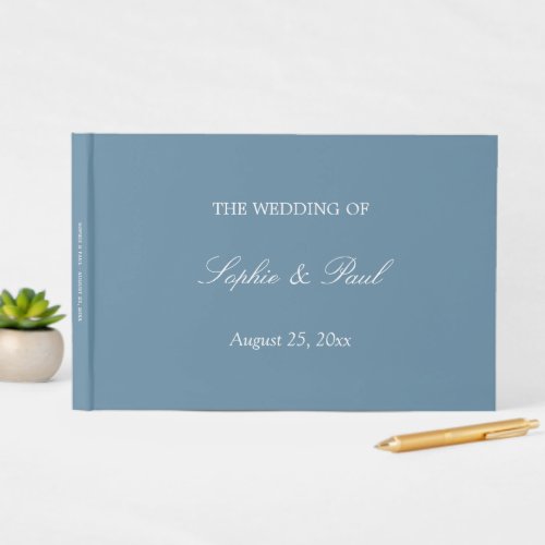 Elegant Dusty Blue Wedding Guest Book