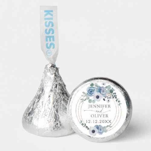 Elegant Dusty blue wedding Hersheys Kisses