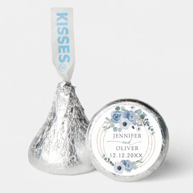 Elegant Dusty blue wedding Hershey®'s Kisses® (Front)