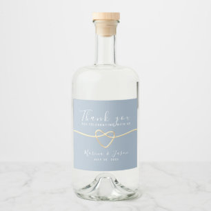 Elegant Dusty Blue Wedding Liquor Bottle Label