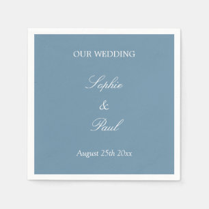 Elegant Dusty Blue Wedding Napkins