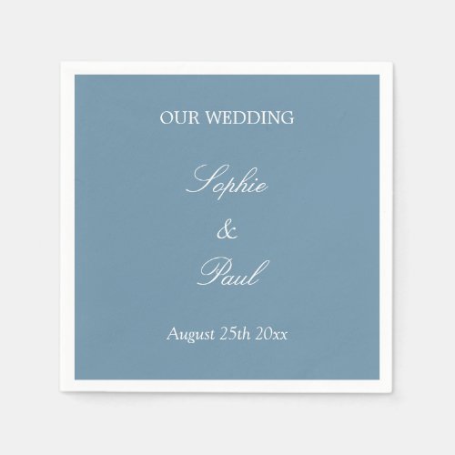 Elegant Dusty Blue Wedding Napkins