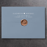 Elegant Dusty Blue Wedding Return Address Envelope<br><div class="desc">Chic dusty blue return address envelopes for your wedding invitations,  save the dates,  engagement announcements,  couples shower invites,  thank you cards and other correspondence. Personalize your monogram with your names joined together by a heart in elegant white typography.</div>